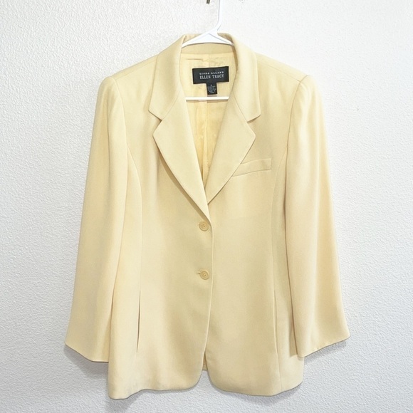 Spring Yellow Oversize Woman Blazer Ellen Tracy Size 6 - Picture 1 of 9